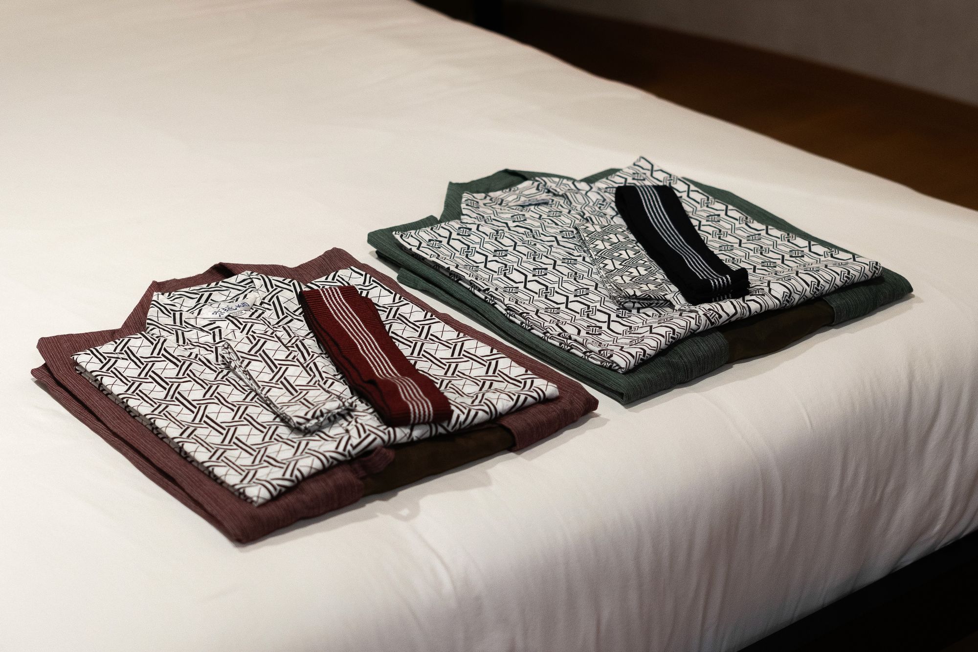 Samue wear thoughtfully arranged on the bed